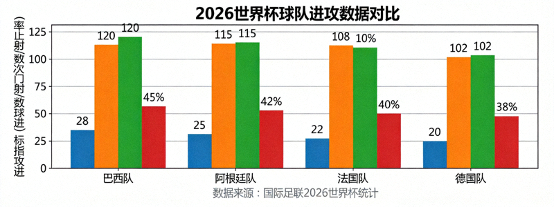 2026世界杯球队进攻数据柱状图 - 比较各队进攻指标